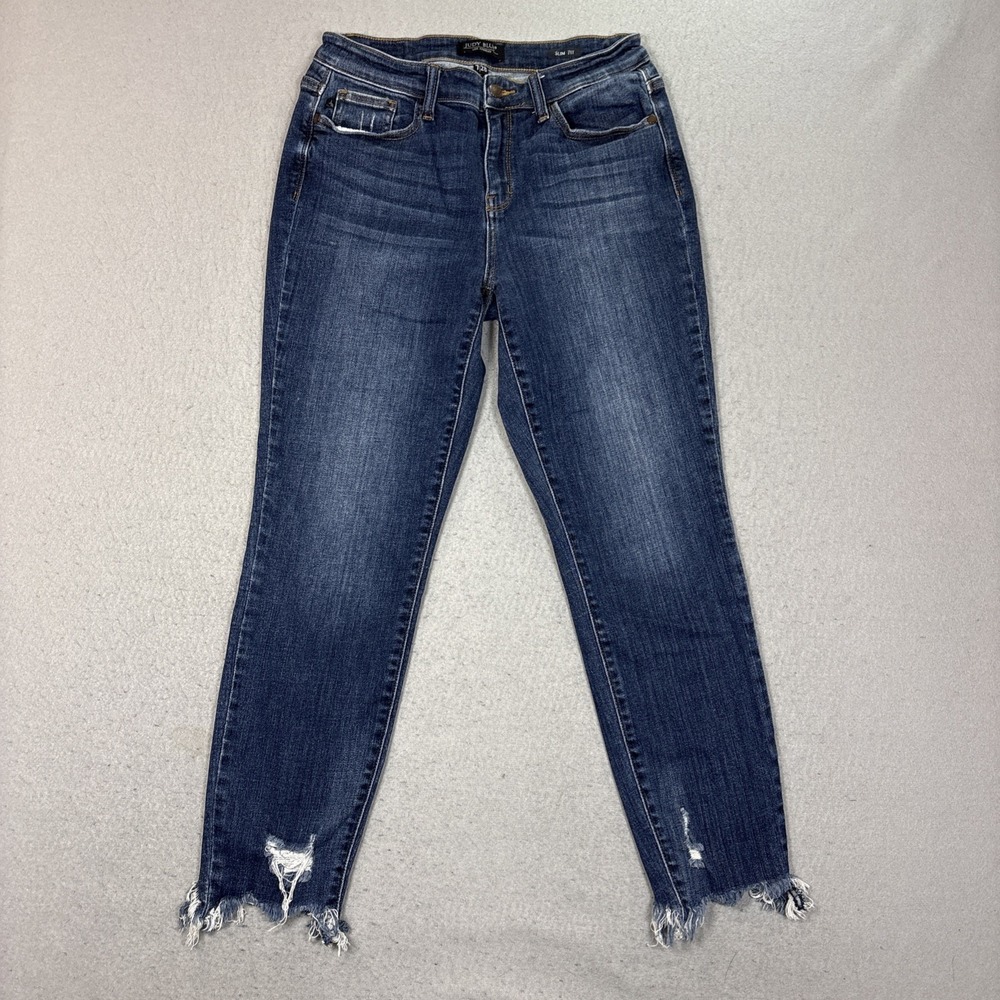 Judy Blue Slim Fit Skinny Jeans Womens 7/28 Blue Med Wash Mid Rise Stretch Denim